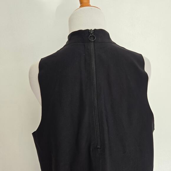 Athleta Interstellar Bike Tunic Top Mock Neck Zip Hem Relaxed Black Women Large - Picture 7 of 13